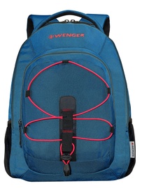 Portatīvā datora mugursoma Wenger Mars 16" Laptop Backpack Teal Red, zila/sarkana, 15.6-16"