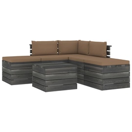 Āra mēbeļu komplekts VLX Garden Pallet Lounge Set 3061847, pelēks/brūns, 1-4 sēdvietas