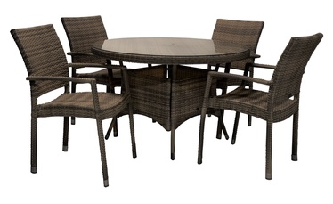 Välimööbli komplekt Home4you Wicker, pruun, 4 istekohta