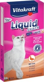 Лакомство для кошек Vitakraft Liquid, мясо утки, 0.09 кг, 6 шт.