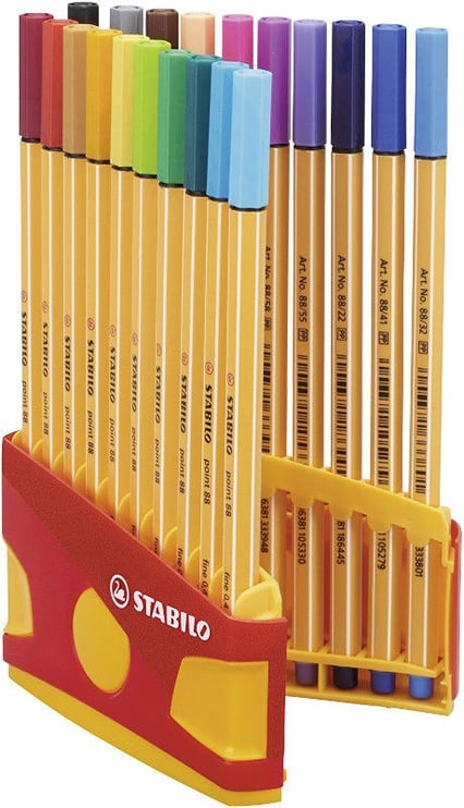 Lodīšu pildspalva Stabilo Point 88 Color Parade, oranža, 20 gab.