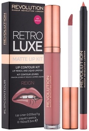 Makeup Revolution London Retro Luxe Matte Lip Kit Liquid Lipstick 5.5ml + Lip Liner 1g Reign