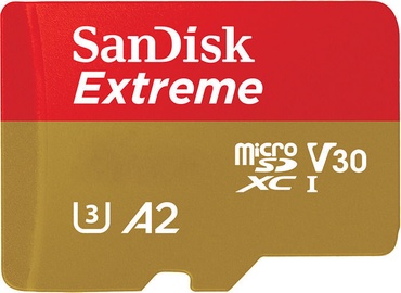 Atmiņas karte SanDisk Extreme 256GB microSDXC UHS-I Class 10 + Adapter