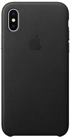 Apple Leather Back Case For Apple iPhone X Black