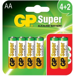 Elements GP Batteries Super Alkaline, AA, 1.5 V, 6 gab.