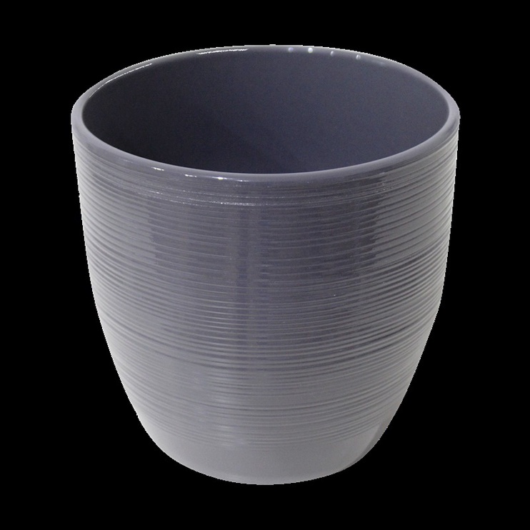 Puķu pods, keramika, Ø 13.5 cm, pelēka/violeta