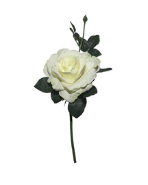 Искусственный цветок роза, белый, 350 мм