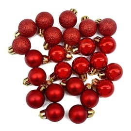 Jõulupuu ehe Christmas Touch N4/2524ABY, punane, 2.5 cm, plastik, 24 tk