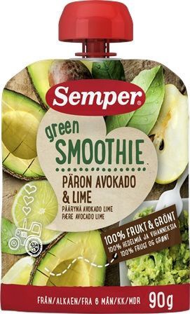 Semper Green Smoothie From 6 Months 90g Pear & Avocado & Laim 