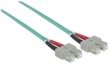 Intellinet Fiber Optic Patch Cable SC-SC Duplex OM3 Green 20m