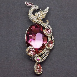 Diamond Sky Brooch Fairy Peacock III With Swarovski Crystals