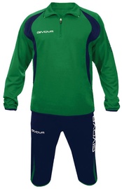 Спортивный костюм, мужские Givova, синий/зеленый, 2XL