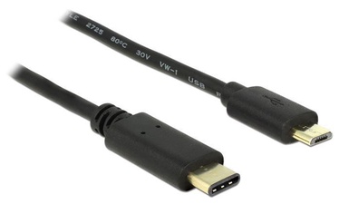 Delock Cable Micro USB / USB-C Black 2m