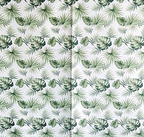Vannas istabas aizkars Domoletti 182307H, balta/zaļa, 1800 mm x 1800 mm