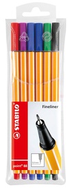 STABILO Tintes pildspalvas, point 88, 6 krāsas