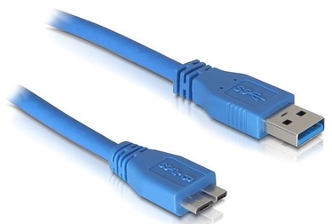 Провод Delock USB 3.0 A male, Micro USB 3.0 B male, 1 м, синий