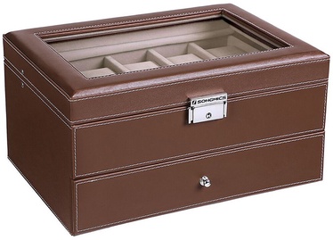 Songmics Watch Box Brown 28.5x20.5x15cm