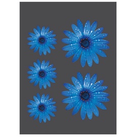 SN Car Stickers Flowers Blue 5pcs