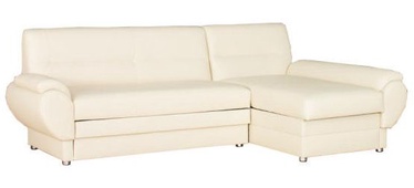Bodzio Livonia Right Corner Folding Sofa Eco Leather Cream
