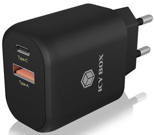 Адаптер ICY Box IB-PS102-PD, USB Type C/USB A, 35 м, черный, 20 Вт