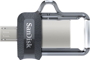 USB zibatmiņa SanDisk Ultra Dual M3.0, caurspīdīga, 256 GB