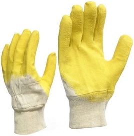 Рабочие перчатки Artmas, хлопок/поливинилхлорид (пвх), белый/желтый, 10, 12 шт.