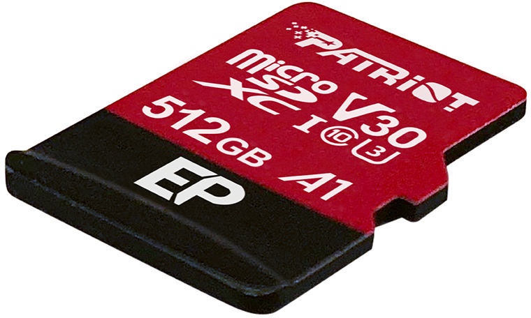 Mälukaart Patriot EP Series microSDXC, 512 GB, 100 Mb/s