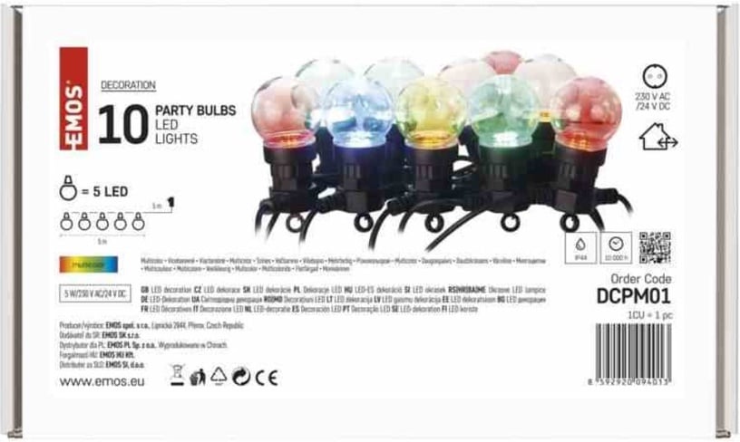 Светильник Emos Party Bulbs ZY1938, 2.25Вт, LED, IP44, черный