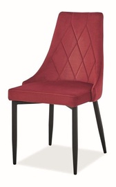 Стул для столовой Signal Meble Trix B Velvet Maroon/Black, 1 шт.
