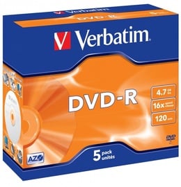 Накопитель данных Verbatim DVD-R 16X MATTE SILVER