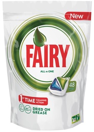 Trauku mazgājamās mašīnas kapsulas Fairy All In One Green, 48 gab.