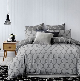 DecoKing Hypnosis Rhombuses Bedding Set Grey/Dark Grey 230x220/50x75 2pcs