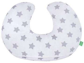 Lulando Crescent Shaped Nursing Pillow Grey Stars On White 55x42cm