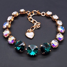 Diamond Sky Bracelet Vortex II Emerald Aurore Boreale With Swarovski Crystals