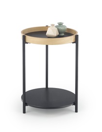 Kavos staliukas Halmar Rolo Natural Oak/Black, 440x440x550 mm