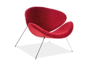 Fotelis Signal Meble Major Velvet Bordeaux/Chrome, 84x49x72 cm