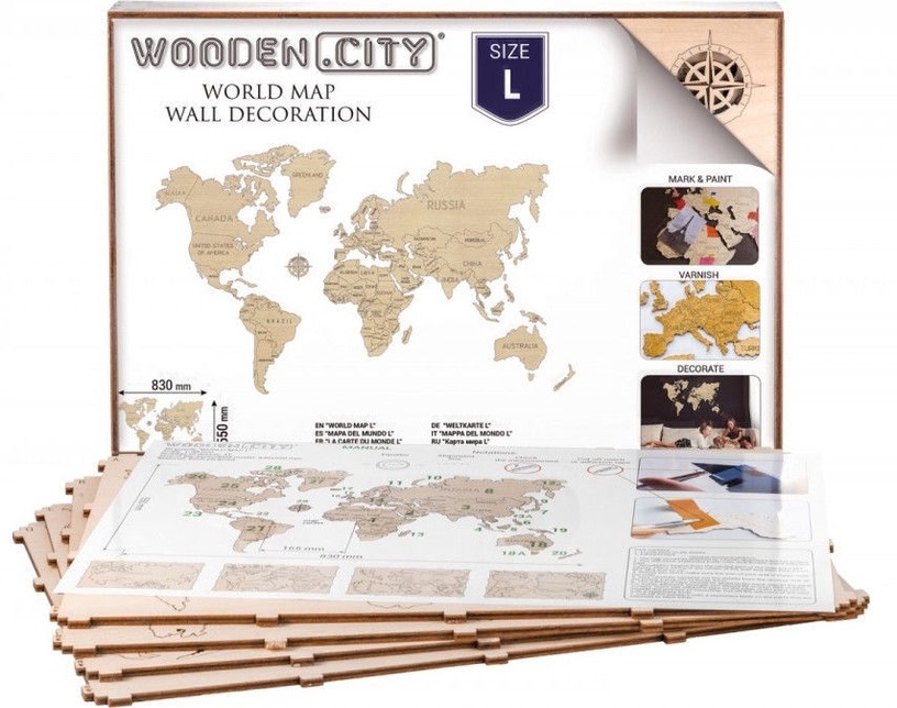 3D puzle Wooden City, 55 cm x 83 cm