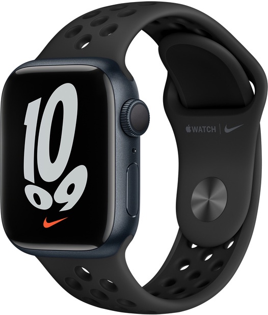 Nutikell Apple Watch Nike Series 7 GPS + Cellular, 41mm Midnight Aluminium Case with Anthracite/Black Nike Sport Band - Regular, hall