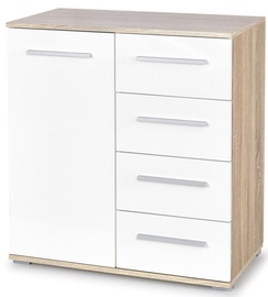 Комод Halmar Lima KM-2, белый/дубовый, 40x77x82 см