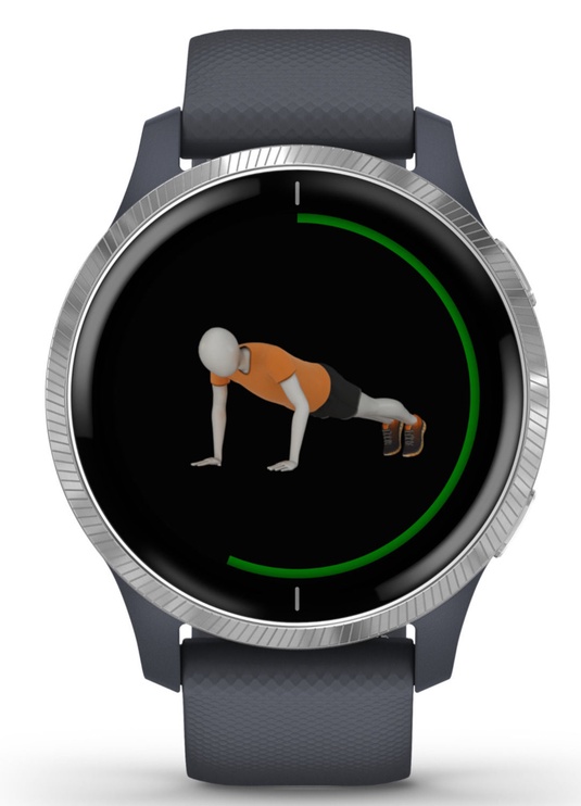 Умные часы Garmin Venu Black Slate Grey, синий/серый