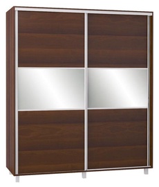 Bodzio SZP180 Sliding Wardrobe w/ Mirror 180x210cm Walnut