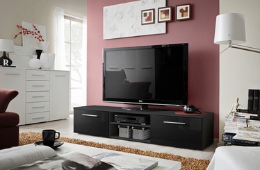 TV staliukas ASM Bono II Black/Black Gloss, 1800x450x350 mm