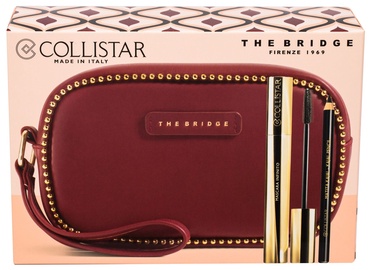 Collistar Infinite Mascara 11ml Extra Black + 0.8g Kajal Pencil Black + The Bridge Cosmetic Bag Burgundy