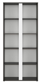 Black Red White Graphic Bookshelf 85x191cm Black
