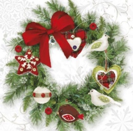 Paw Decor Collection Wreath With Birds Napkins 33x33cm