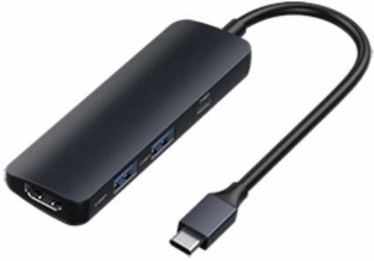 USB centrmezgls Devia Leopard Type-C to HDMI USB 3.0 2+PD 4in1 HUB, 15 cm