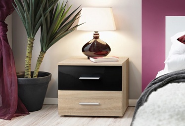 Naktinis staliukas ASM Vicky Sonoma Oak/Black Gloss