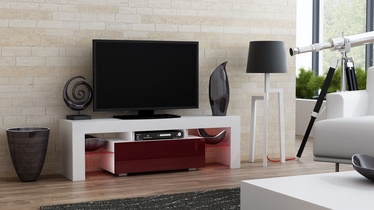 TV galds Pro Meble Milano 130 With Light White/Red, 1300x350x450 mm