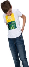 Bērnu krekls, bērniem Audimas Junior, balta/dzeltena/zaļa, 164 cm
