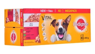 Mitrā suņu barība Pedigree Vital Protection Mix In Jelly, 40 x 100g